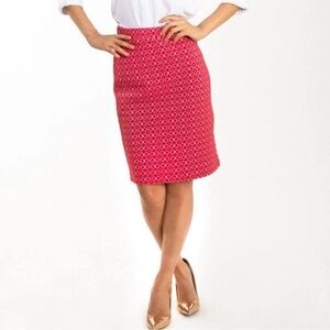 Leota Briar Bellissimo Jacquard Textured Stretch‎ Pencil Skirt Size Largw Pink